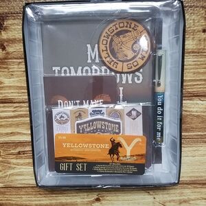Yellowstone Paramount Home Office Notebook & Journal Gift Set - Black and Brown